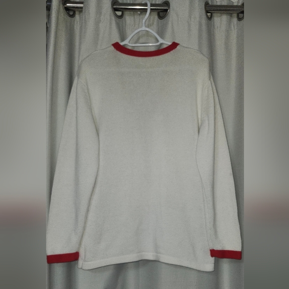 Susan Bristol Cardigan with Red Trim and Floral Hand Embroidery - Picture 11 of 13